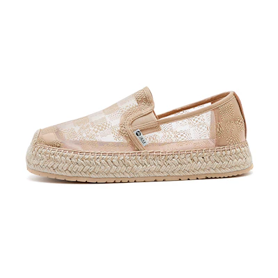 (W) Joy&Mario Canvas Casual Shoes 'Checkerboard Fog Mesh Breathable Thick Sole Fisherman'