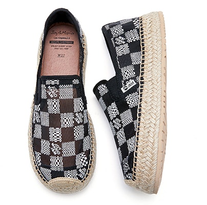 (Women) Joy&Mario Canvas Casual Shoes 'Checkerboard Fog Mesh Breathable Thick Sole Fisherman' 3A5382W Cheap (Women) Joy&Mario Canvas Casual Shoes 'Checkerboard Fog Mesh Breathable Thick Sole Fisherman' 3A5382W
