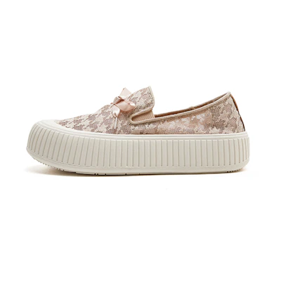(W) Joy&Mario Casual Shoes 'Houndstooth Mesh Breathable Platform'