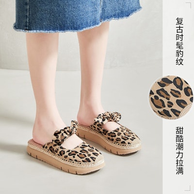 (W) Joy&Mario 厚底リボン豹柄ビーチサンダル (Joy&Mario Atsuzoko Ribon Hyōgara Bīchi Sandaru) 3E2117W Details for (W) Joy&Mario 厚底リボン豹柄ビーチサンダル (Joy&Mario Atsuzoko Ribon Hyōgara Bīchi Sandaru) 3E2117W