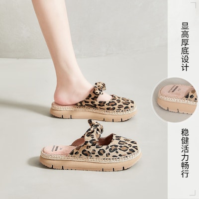(W) Joy&Mario 厚底リボン豹柄ビーチサンダル (Joy&Mario Atsuzoko Ribon Hyōgara Bīchi Sandaru) 3E2117W Sizing (W) Joy&Mario 厚底リボン豹柄ビーチサンダル (Joy&Mario Atsuzoko Ribon Hyōgara Bīchi Sandaru) 3E2117W