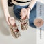 Cheap (W) Sandal Pantai Joy&Mario Kain 'Corak Leopard Fesyen dengan Riben Tapak Tebal' 3E2117W