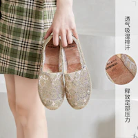Cheap (W) Joy&Mario Sepatu Kasual Kain 'Glitter Mesh Bernapas Serbaguna' 3A5517W