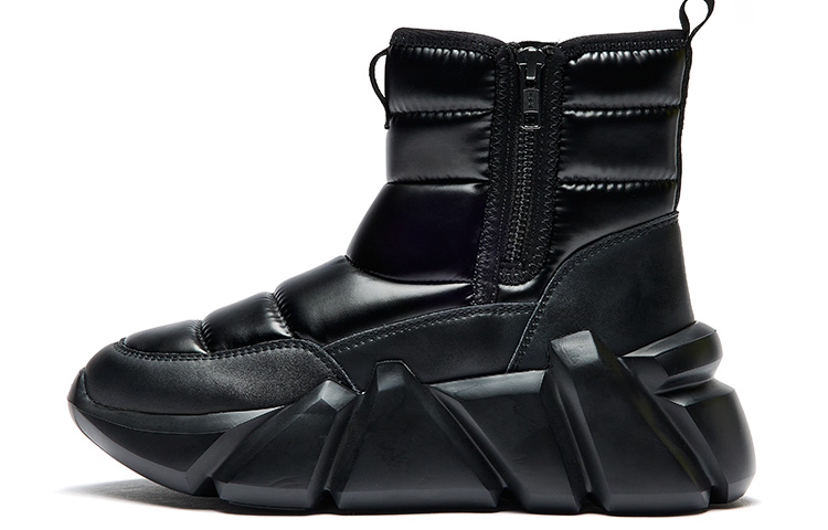 (Women) Joy&Mario High-Top Zip Winter Warm Platform Shoes Women Black 1Y0018W Black Color