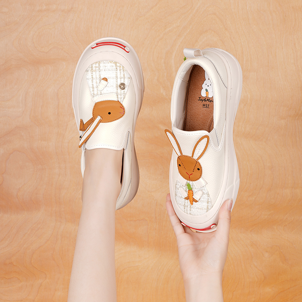 Purchase 快樂瑪麗 Joy&Mario 兔年限定款 可愛萌兔厚底百搭 樂福鞋 4cm 女款
