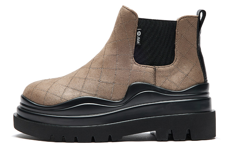 (Women) Joy&Mario Kuala Mary Waterproof Elastic Chelsea Boots Khaki 1Y1058W Khaki Color