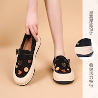 快樂瑪莉Joy&Mario 雙層牛皮 厚底套足百配 乐福鞋 4cm 女款 7