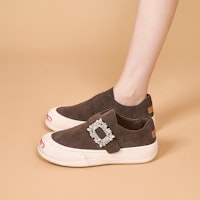 (W) (女性用) ジョイ&マリオ ローファー『スエード スパークル バックル』3H7696W 3H7696W 5