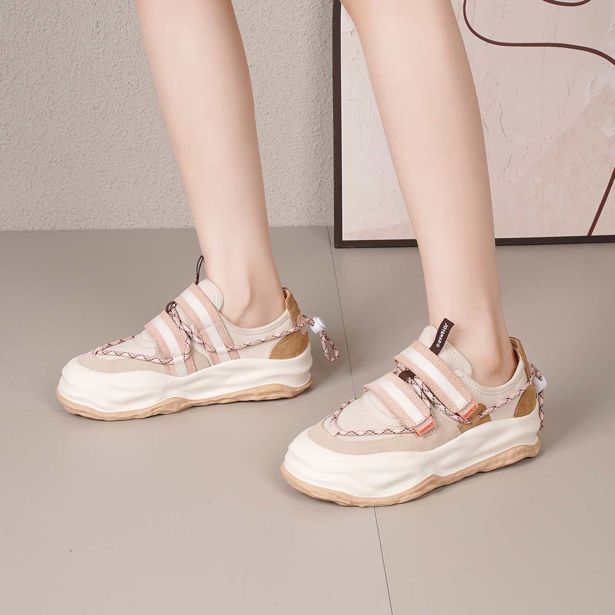 Purchase (W) Zapatillas Joy&Mario Low-Top Plataforma 'Correa Cuero Bicolor' 3H7671W