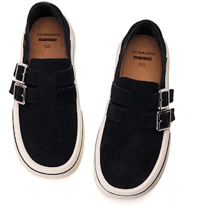 (W) Joy&Mario Retro Lapisan Kulit Kembar Platform Loafers ''Classic Staple'' 3F5567W 4