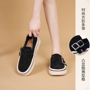 (W) Joy&Mario Retro Lapisan Kulit Kembar Platform Loafers ''Classic Staple'' 3F5567W 6