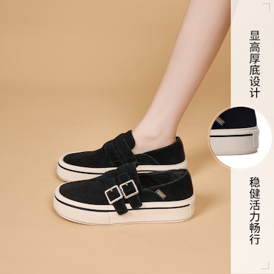 (Women) Joy&Mario Retro Double-Layer Leather Platform Loafers 'Classic Staple' 3F5567W 7