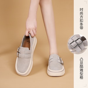 (W) Joy&Mario Retro Lapisan Kulit Kembar Platform Loafers ''Classic Staple'' 3F5567W 14