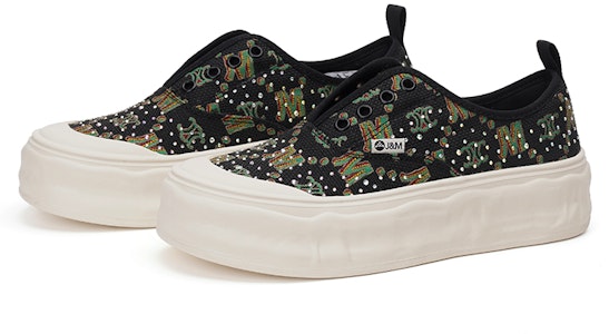 (W) Joy&Mario Loafer Tebal Berlian Retro Cetak 'Hitam' 3F5397W Order (W) Joy&Mario Loafer Tebal Berlian Retro Cetak 'Hitam' 3F5397W