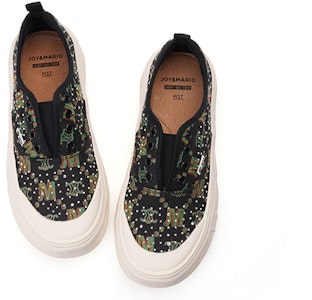 (W) Joy&Mario Loafer Tebal Berlian Retro Cetak 'Hitam' 3F5397W Shop (W) Joy&Mario Loafer Tebal Berlian Retro Cetak 'Hitam' 3F5397W