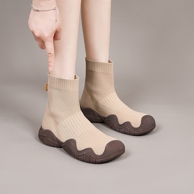 快樂瑪麗 Joy&Mario 針織布 顯瘦彈力厚底百搭 短靴 4cm 女款 5