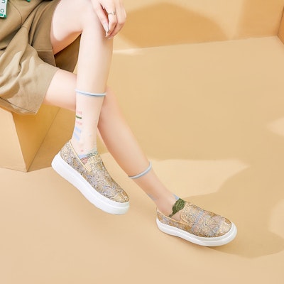 (W) Joy&Mario Slip-On 'Plataforma Malla Corazón Lentejuelas' 3H3501W 10