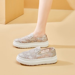 (W) Joy&Mario Slip-On 'Platform Jaring Hati Berkilau' 3H3501W Purchase (W) Joy&Mario Slip-On 'Platform Jaring Hati Berkilau' 3H3501W