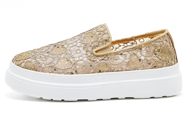 (W) Joy&Mario Slip-On 'Plataforma Malla Corazón Lentejuelas' 3H3501W 2