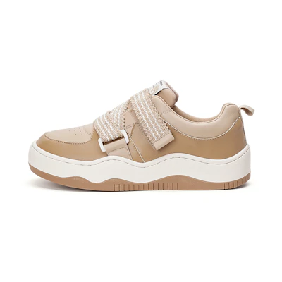 (W) Joy&Mario Synthetic Leather 'Wavy Weave Thick Sole Low-Top'