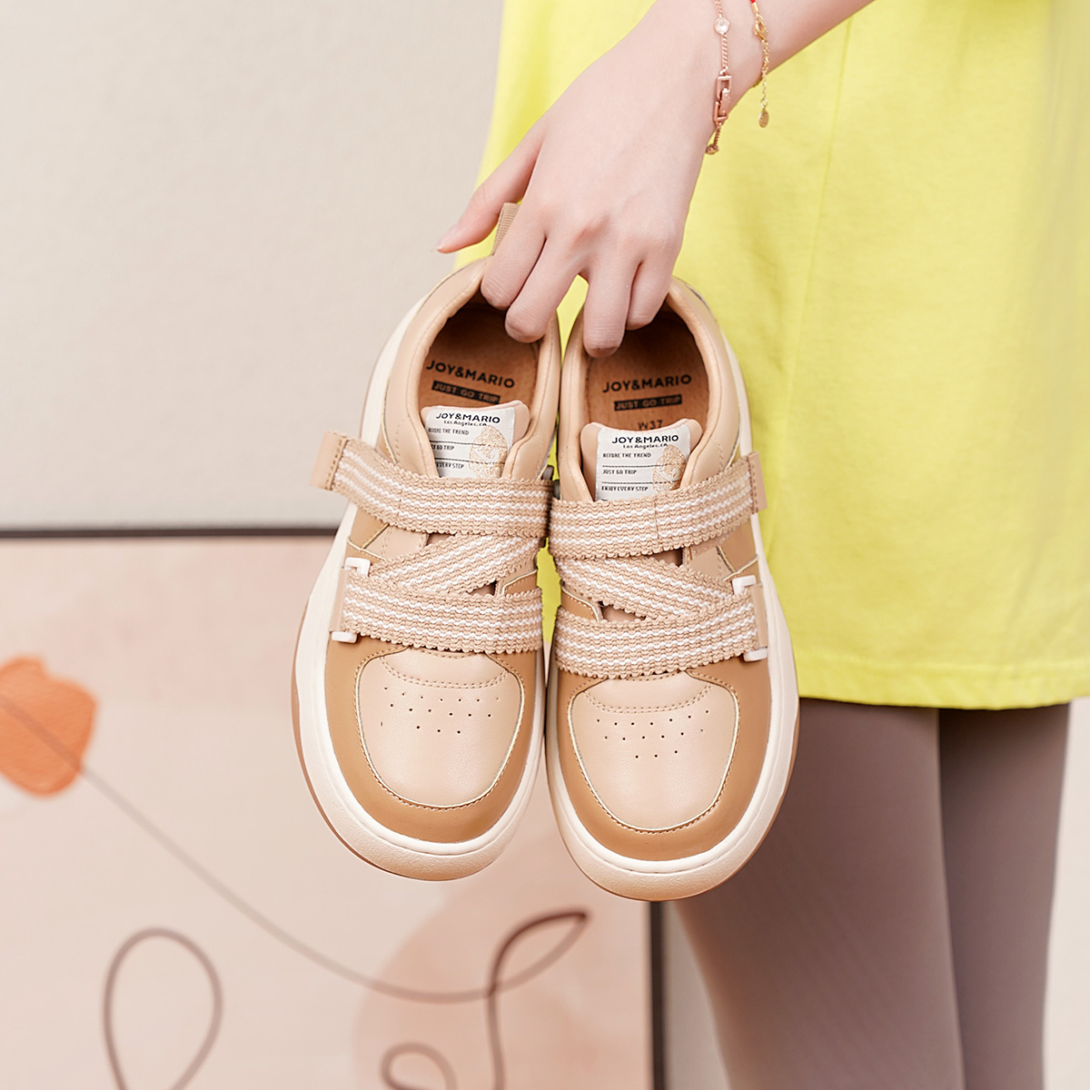 Purchase (W) Joy&Mario Kulit Sintetis 'Wave Tebal Rendah' 3H7672W