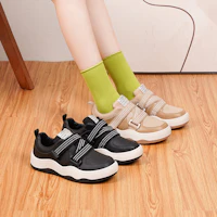 Cheap (Women) Joy&Mario Synthetic Leather 'Wavy Weave Thick Sole Low-Top' 3H7672W