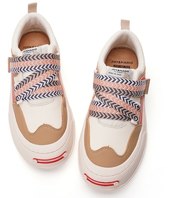 (W) Joy&Mario Kulit Sintetik Colorblock Etik Pita Platform Low Top 'Multicolor' 3H7359W Shop (W) Joy&Mario Kulit Sintetik Colorblock Etik Pita Platform Low Top 'Multicolor' 3H7359W