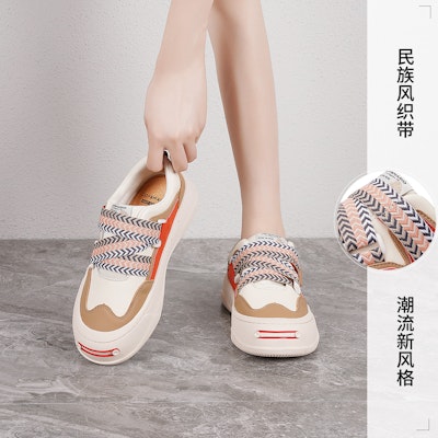 (Women) Joy&Mario Synthetic Leather Colorblock Ethnic Tape Platform Low Top 'Multicolor' 3H7359W Details for (Women) Joy&Mario Synthetic Leather Colorblock Ethnic Tape Platform Low Top 'Multicolor' 3H7359W