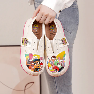 (W) Joy&Mario 合成革低帮休闲鞋 '时尚卡通印花' 3H7666W Purchase (W) Joy&Mario 合成革低帮休闲鞋 '时尚卡通印花' 3H7666W