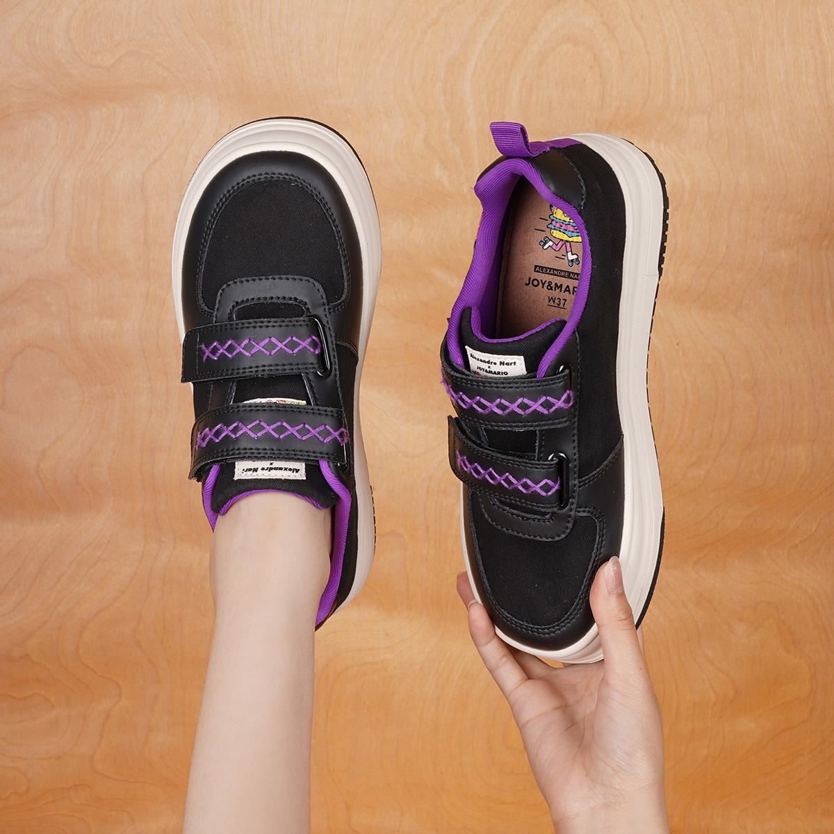 Details for (Women) Joy&Mario Synthetic Leather Low Top 'Graffiti Fashion Thick Sole' 3F5291W