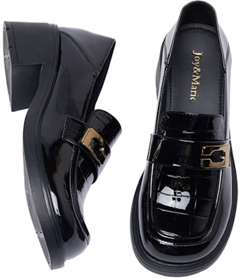(Women) Joy&Mario Synthetic Patent Leather Glossy Metallic Buckle Chunky Heel Casual Shoes 'Versatile Black' 3X7363W Shop (Women) Joy&Mario Synthetic Patent Leather Glossy Metallic Buckle Chunky Heel Casual Shoes 'Versatile Black' 3X7363W