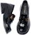 (W) Kasut Tumit Chunky Joy&Mario Kulit Sintetik Berkilat Hitam dengan Buckle Metalik 3X7363W