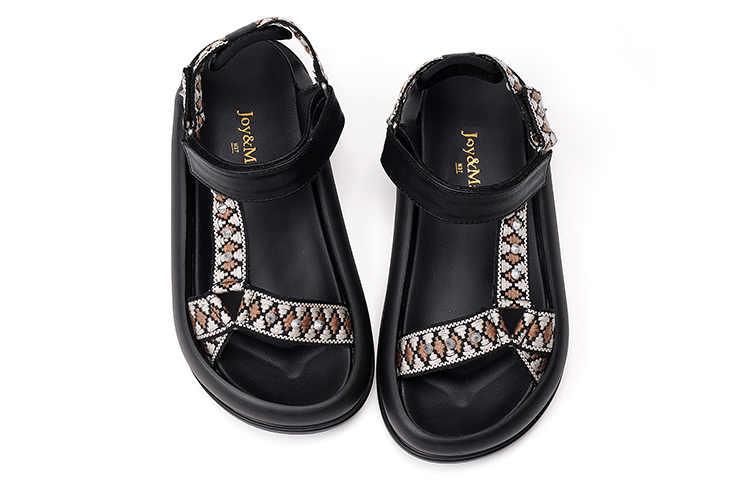 (W) Joy&Mario Woven Ethnic Jacquard Ribbon Sandals 'Black' 圖 4