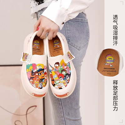 (W) Joy&Mario x Kerjasama Artis Kasut Rata 'Cool Cartoon Platform' 3H7665W Sizing (W) Joy&Mario x Kerjasama Artis Kasut Rata 'Cool Cartoon Platform' 3H7665W