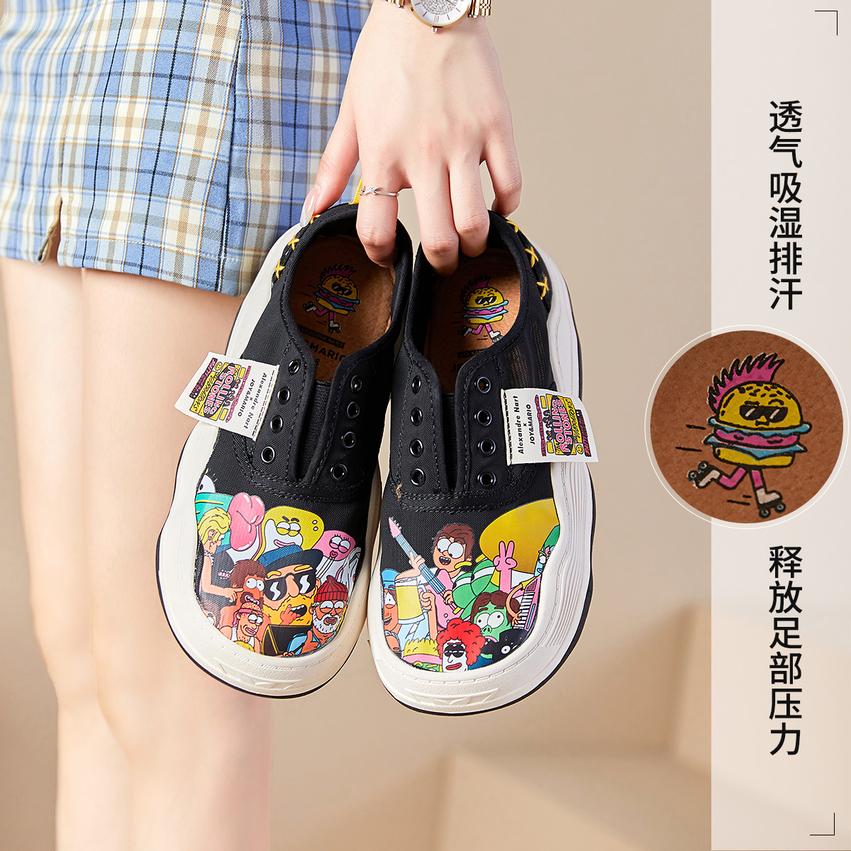 (W) Joy&Mario Artist Slip-On 'Cartoon Graffiti' 圖 28