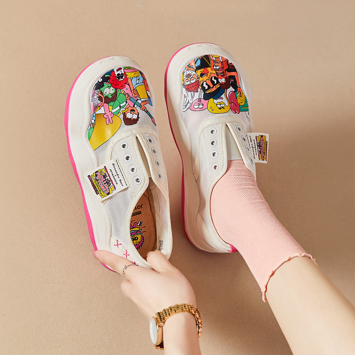 (W) Joy&Mario Artist Slip-On 'Cartoon Graffiti' 圖 5