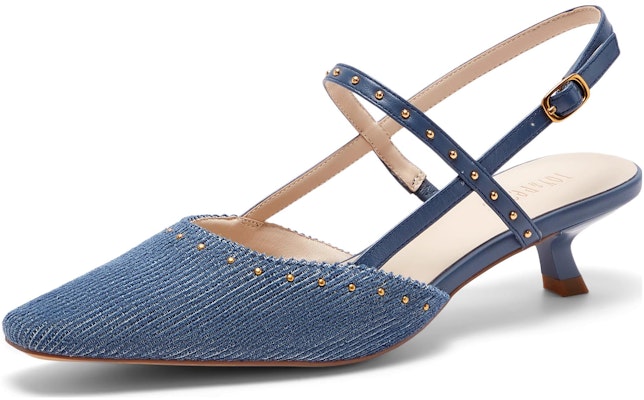 (W) Joypeace 4cm 'Blue Square Toe Stilet Moda' YVX10CH3 Order (W) Joypeace 4cm 'Blue Square Toe Stilet Moda' YVX10CH3