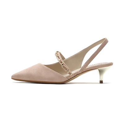 (W) Joypeace 'Apricot Gray Suede Stiletto'