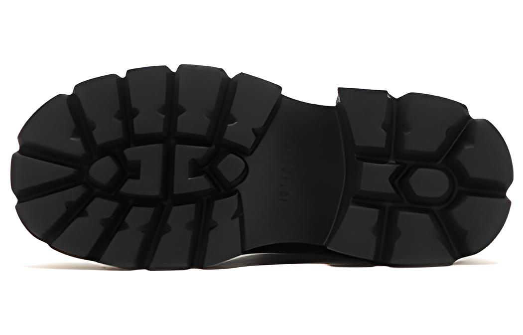 (W) Joypeace 'Black Buckle Splice Round Toe Sock Boots' 圖 5