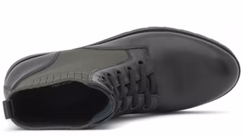 Shop (W) Joypeace 'Sepatu Boots Martin Pendek Kulit Hitam Hijau Patchwork' JZPZNX56DU1DD0