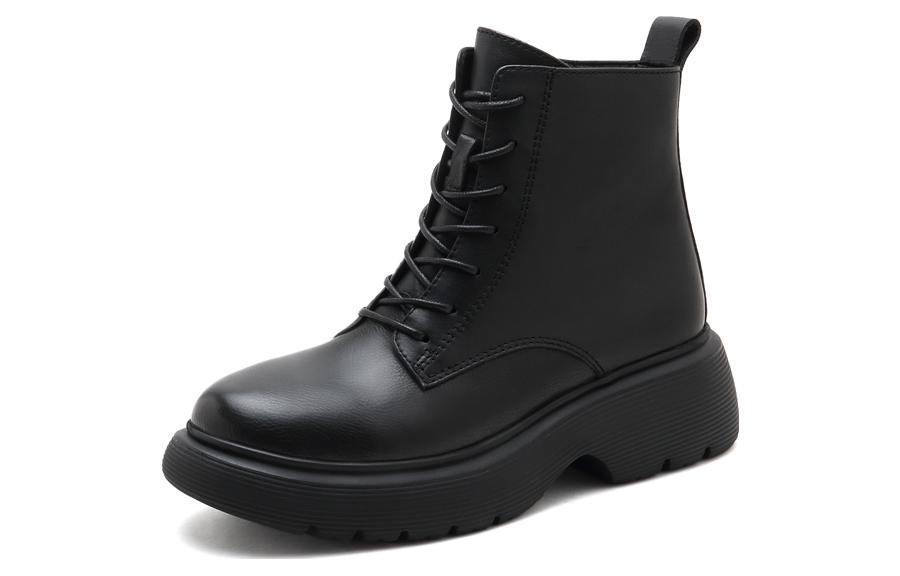 Order (W) Joypeace 'Boot Kulit Hitam Tebal Gaya British Martin' 09-76DD1