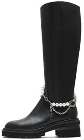 women-joypeace-black-pearl-chain-leather-high-top-boots-ypu-55-dc-2