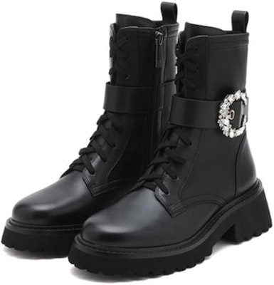 (Women) Joypeace 'British Glam Rhinestone Chunky Mid-Calf Martin Boots Black' YQB48DZ2 Order (Women) Joypeace 'British Glam Rhinestone Chunky Mid-Calf Martin Boots Black' YQB48DZ2