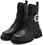 Order (W) Joypeace 'British Glam Batu Permata Tumit Chunky Mid-Calf Martin Boot Hitam' YQB48DZ2