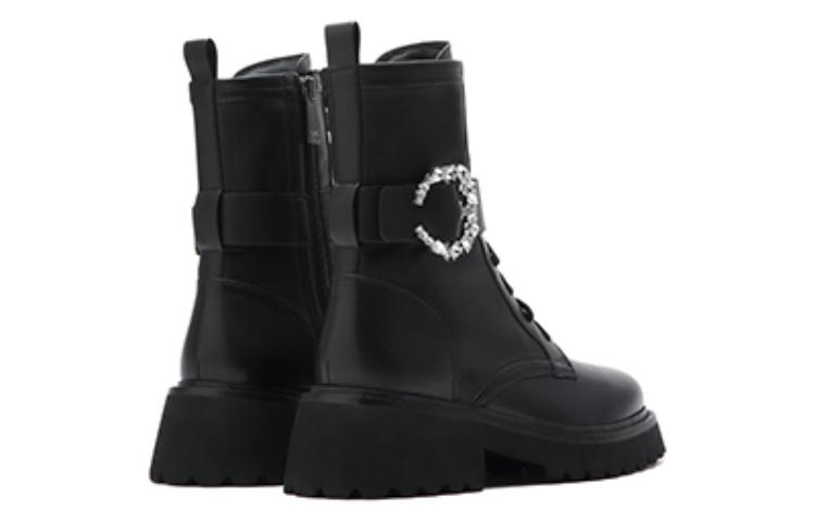 Shop (W) Joypeace 'British Glam Sepatu Martin Boot Hitam Bertabur Kristal' YQB48DZ2