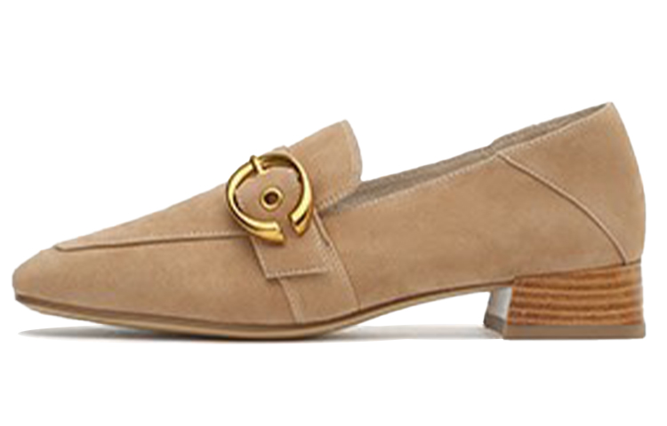 (W) Joypeace 'British Style Velvet Loafers - Coffee'