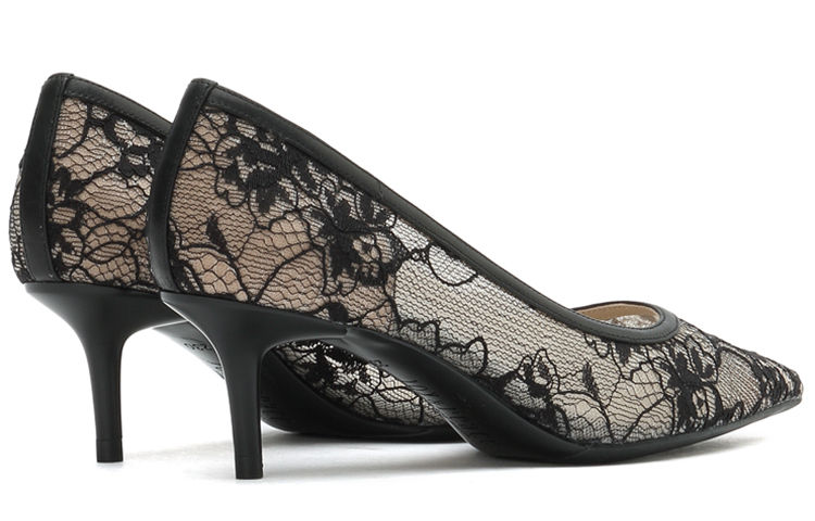 Shop (W) ジョイピース「レースカットアウト ハイヒール ブラック」 JZPZKU88DU1AQ1