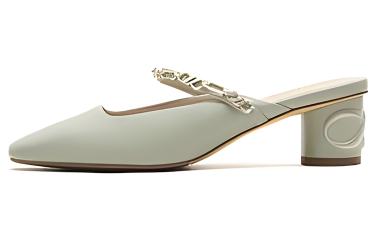 (Women) Joypeace 'Leather Slip-On Square Toe Block Heel' YQL23CH2