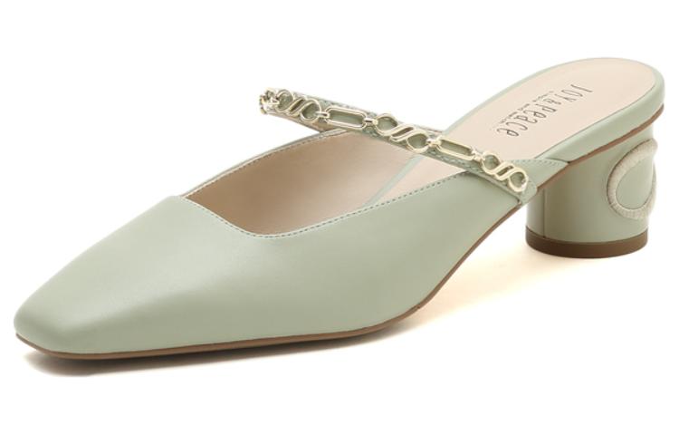 Order (W) Joypeace 'Kasut Tumit Blok Kulit Slip-On Hujung Petak' YQL23CH2