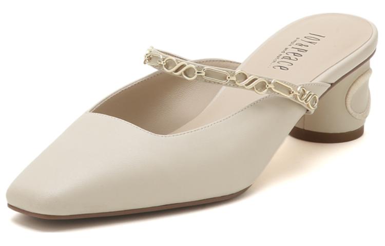 Shop (W) Joypeace 'Kasut Tumit Blok Kulit Slip-On Hujung Petak' YQL23CH2